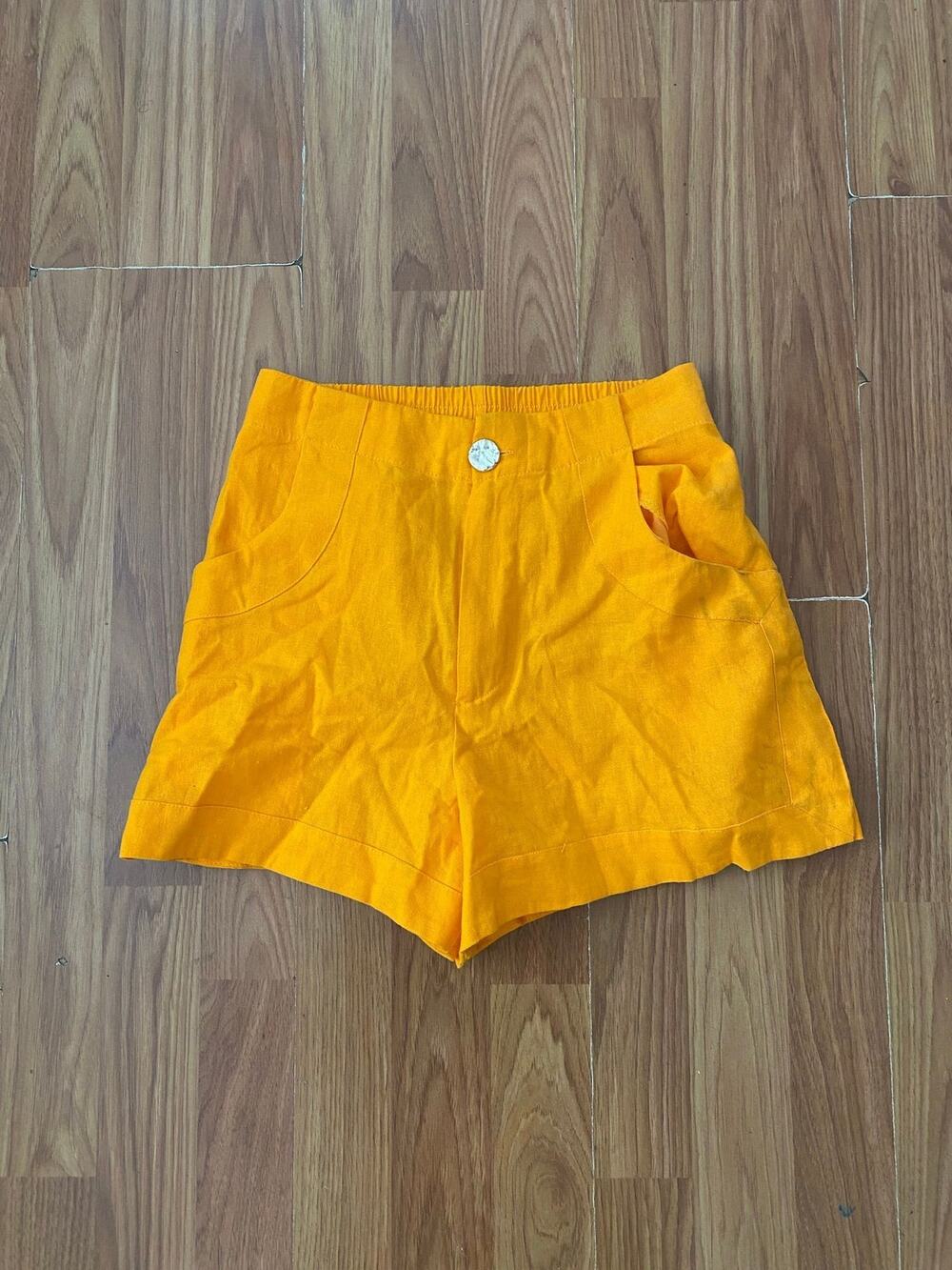 House of Harlow 1960 Ochre Linen Blend High Rise Shorts Size XS